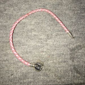 Pink leather pandora bracelet