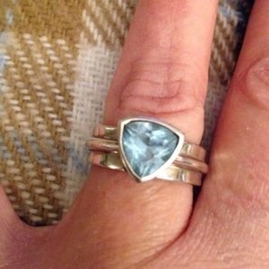 Blue topaz Sterling silver ring