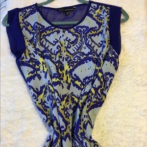 Colorful sheer shell blouse