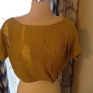 Yellow crop top