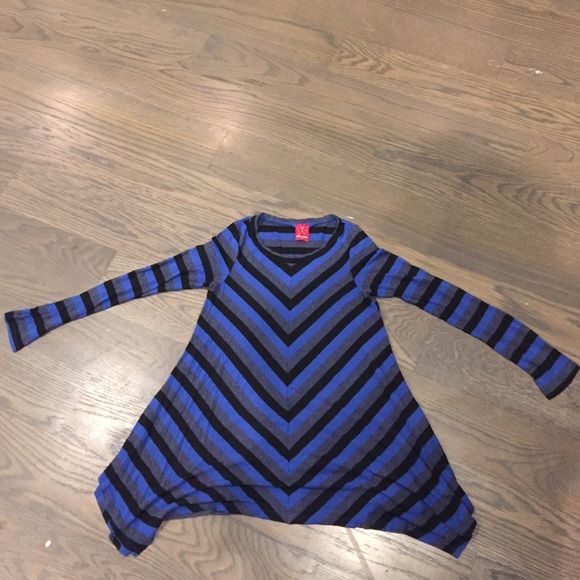 Ella moss blue/black/gray Striped top
