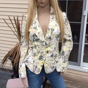 FREE PEOPLE MULTI BOHO FLORAL BLAZOR JACKET SZ 6