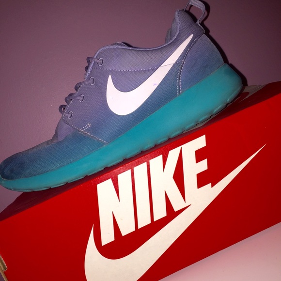 Blue and grey Nike Roshe Runs