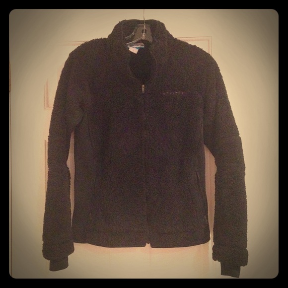 Fuzzy Black Zip Up Sweater