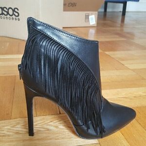 Lost Ink fringed booties