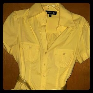 Bebe button down belted shirt