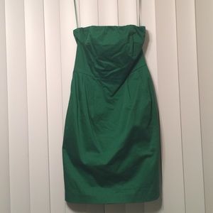 Express strapless green dress