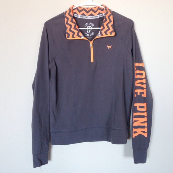 VS Pink gray and orange workout sweater