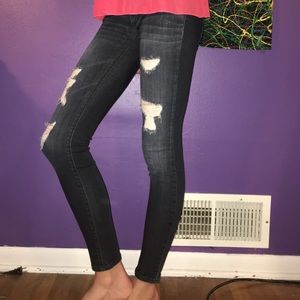 Size 00, Bull Head, "The 55" denim ripped jeggings