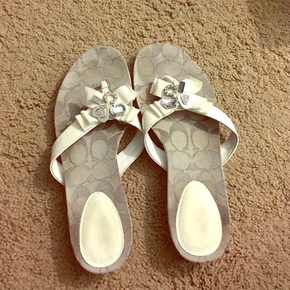 White Coach Sandals. 7.5.