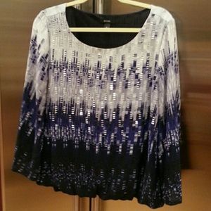 SALE WKND ONLY!  XL Alfani Silver/ Blue Blouse