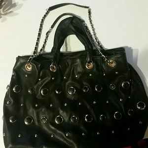 Love Moschino black studded leather  bag
