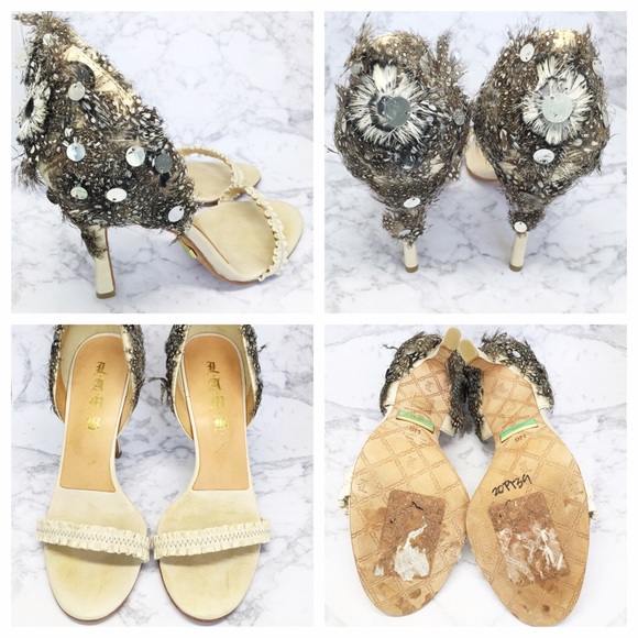 ✨SOLD✨ new | L.A.M.B. Leslie Feather Back Heels 9 - Picture 3 of 3