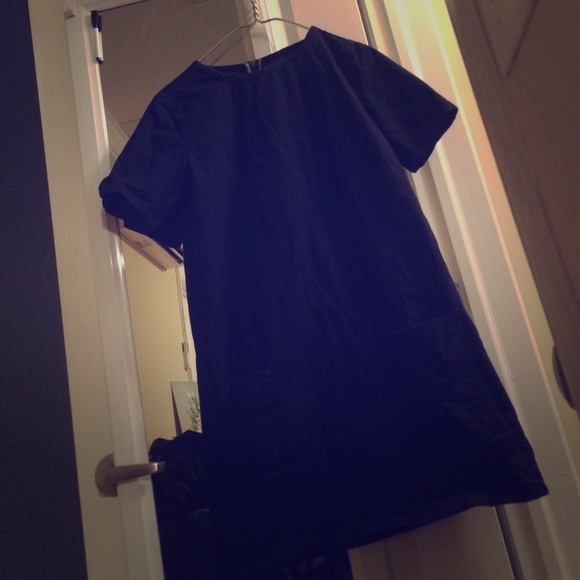 Dark denim shift dress