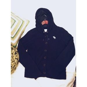 Navy blue Abercrombie and Fitch button up jacket