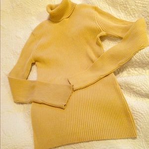 light yellow silk / cotton Ribbed sweater