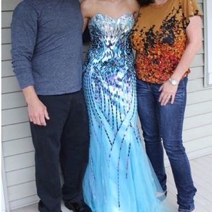 Gorgeous aqua blue tiffany designs prom dress