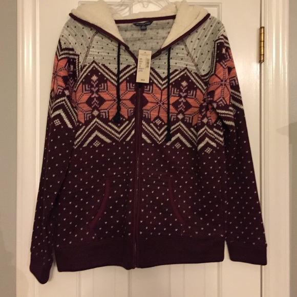 American Eagle Hooded Zip-up Cardigan