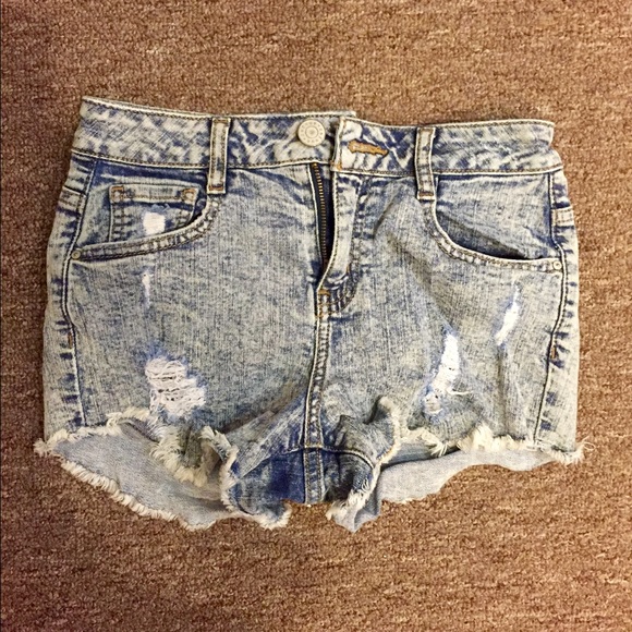 Charlotte Russe Pants - Distressed Denim Short Shorts