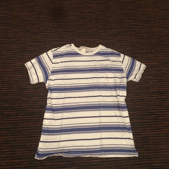 White and blue striped shirt