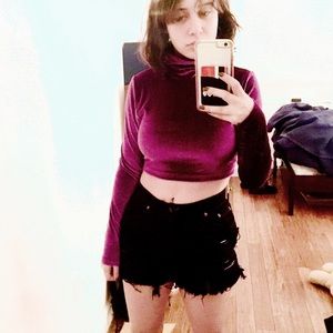 SOLD American Apparel Cropped velvet turtleneck
