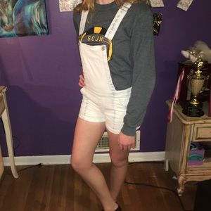 Faded striped short overalls size 0/1