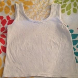 SOLD white textured crop tank