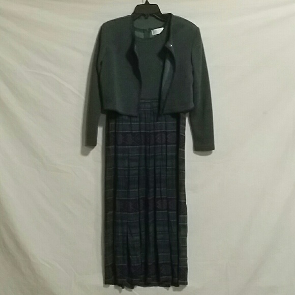 KARIN STEVENS, INC Dresses & Skirts - SLEEVELESS LONG DRESS WITH LONG SLEEVE BLAZER