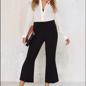 NASTY GAL CROPPED FLARE TROUSERS
