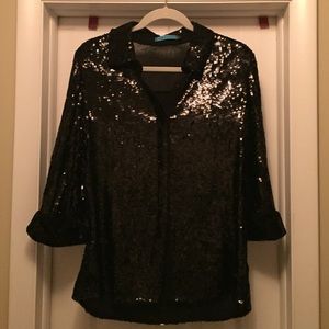 Alice + Olivia Sequin Blouse
