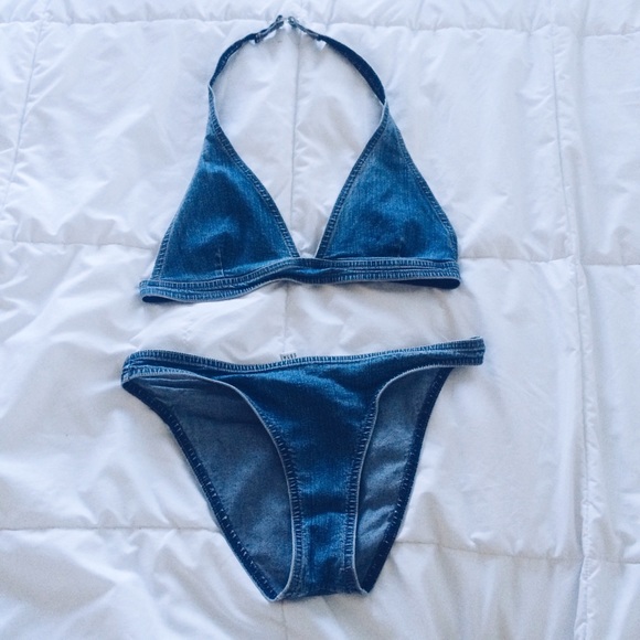 Rampage Swim Faux Denim Bikini Swim Suit