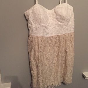 White and Tan Dress