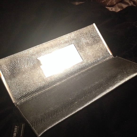Silver python thin clutch - Picture 2 of 2