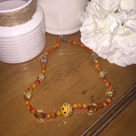Orange Beaded Necklace