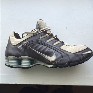 Brown and cream Nike shox