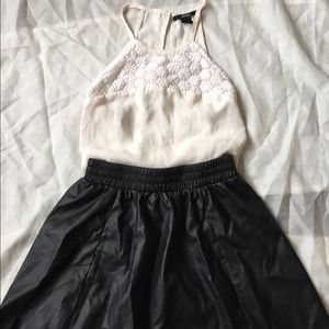 Leather Highwaisted Skater Skirt