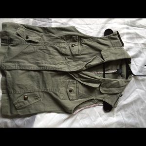 Olive utility vest