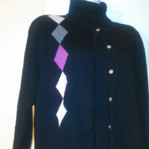 Cute 2 pc Argyle turtleneck w/matching cardigan