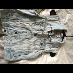 Distressed Jean Vest