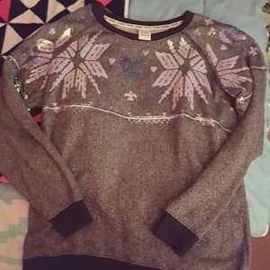 Sequined PINK Crewneck
