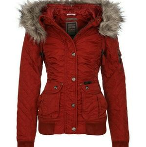 Dreimaster Dark Red Ruched Winter Coat-New w/tags!