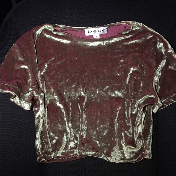 Bebe velvet vintage crop top