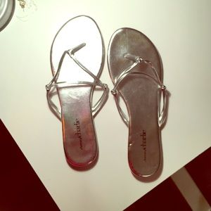 Silver Flip Flops