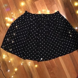 H&M Navy Polka Dot A-Line Skirt SZ 12