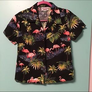 Hawaiian Flamingo Button-Down