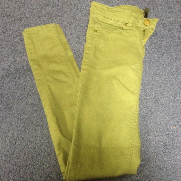 Olive green skinny pants