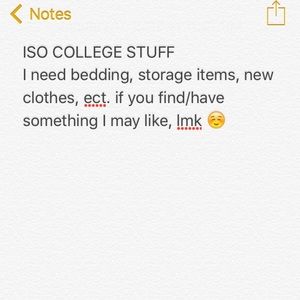 ISO COLLEGE ITEMS