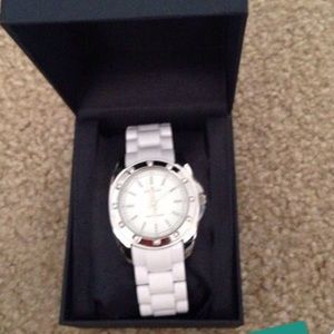 Anne Klein Stainless Steel Swarovski CrystalAccent