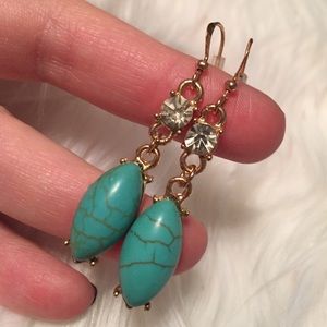Boho Turquoise drop earrings