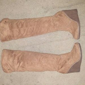 Thigh high  wedge boots